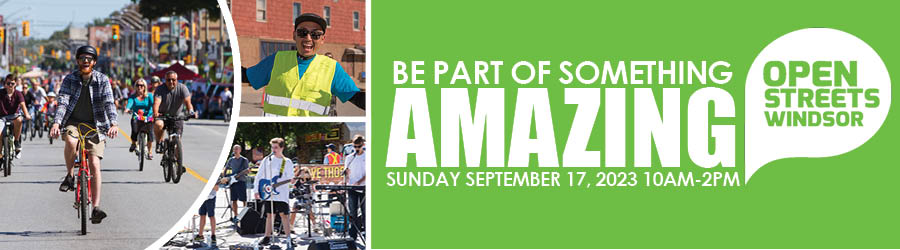 Words, Be Part of Something Amazing, Sunday, September 17, 2023, 10 a.m. to 2 p.m. and collage of cyclists, musicians, volunteer